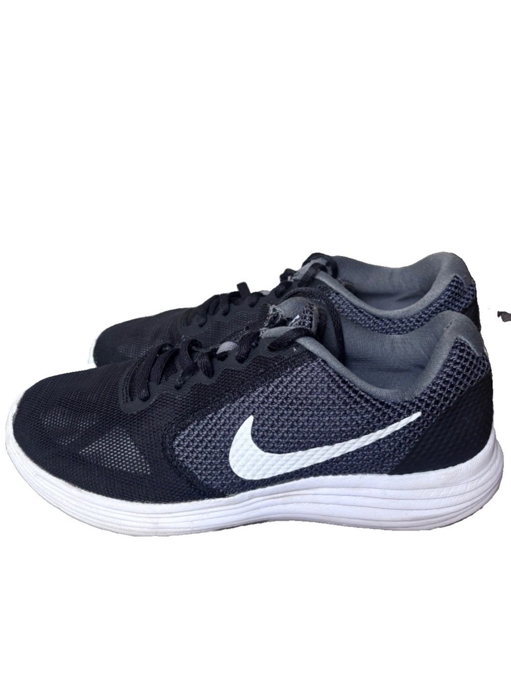 Nike Women's Revolution 3 Black Dark Grey White Sneakers Size 8.5W